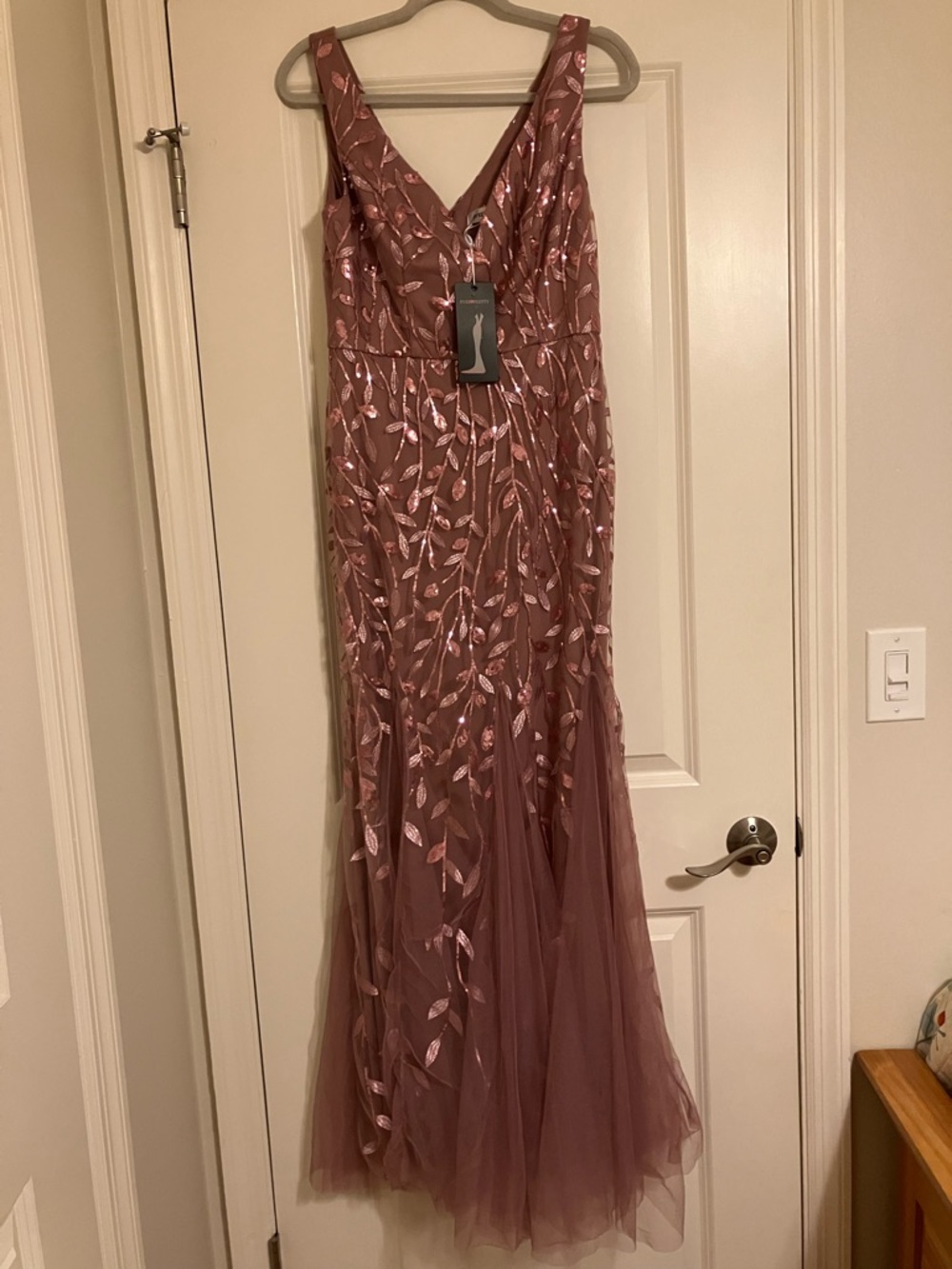 Brand New Ever-Pretty Rose Pink Sequin Tulle Evening Dress Size XL
